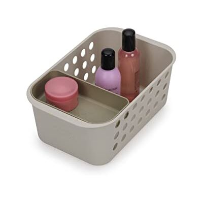 Joseph Joseph EasyStore Opbergmand voor badkameraccessoires, organizer met beweegbare lade, ecru, klein Joseph Joseph EasyStore Opbergmand voor badkameraccessoires, organizer met beweegbare lade, ecru, klein