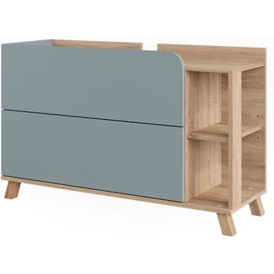 Vicco Wastafelonderkast "Karen", Sonoma/blauw, 100 x 65 cm met 2 laden, voor installatie onder wastafel met sifonuitsparing Vicco Wastafelonderkast "Karen", Sonoma/blauw, 100 x 65 cm met 2 laden, voor installatie onder wastafel met sifonuitsparing