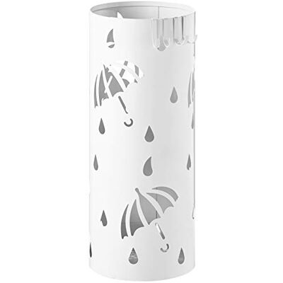 WOLTU SST01ws Parapluhouder van metaal, rond, met haak en dienblad, 20 x 49 cm, wit WOLTU SST01ws Parapluhouder van metaal, rond, met haak en dienblad, 20 x 49 cm, wit
