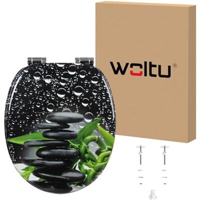 WOLTU Toiletbril Wc-deksel Toiletdeksel in MDF met softclose scharnier,Toiletzitting WC bril antibacterieel,WS2639 WOLTU Toiletbril Wc-deksel Toiletdeksel in MDF met softclose scharnier,Toiletzitting WC bril antibacterieel,WS2639