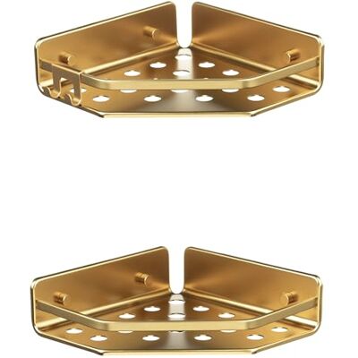 TATAY Serenity Collection Hoekmand, aluminium hoekmand, set van 2, goudkleurig, afmetingen: 20 x 20 x 5,5 cm TATAY Serenity Collection Hoekmand, aluminium hoekmand, set van 2, goudkleurig, afmetingen: 20 x 20 x 5,5 cm