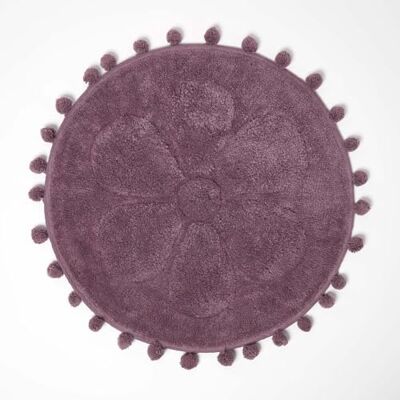HOMESCAPES Super absorberende ronde badmat van katoen met kwastjes, 60 cm, lichtroze HOMESCAPES Super absorberende ronde badmat van katoen met kwastjes, 60 cm, lichtroze