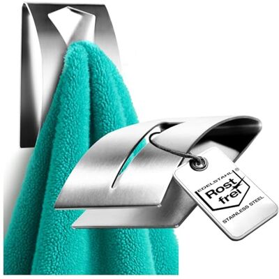 com-four ® 2 x zelfklevende handdoekhaken, handdoekhouder Handdoekklem zonder boren voor badkamer en keuken com-four ® 2 x zelfklevende handdoekhaken, handdoekhouder Handdoekklem zonder boren voor badkamer en keuken