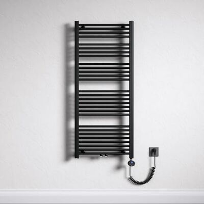 Mai & Mai Handdoekradiator, 140 x 60 cm, grijs/zwart, 800 W, weerstand Verwarmingsweerstand inbegrepen, 800 W, centrale verwarming, elektrisch, voor badkamer Mai & Mai Handdoekradiator, 140 x 60 cm, grijs/zwart, 800 W, weerstand Verwarmingsweerstand inbegrepen, 800 W, centrale verwarming, elektrisch, voor badkamer