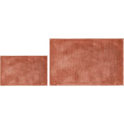 andiamo Florida Set van 2 antislip badmatten Zacht en pluizig Antislip en wasbare badmat 40 x 60 cm + 60 x 100 cm roestrood andiamo Florida Set van 2 antislip badmatten Zacht en pluizig Antislip en wasbare badmat 40 x 60 cm + 60 x 100 cm roestrood