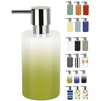 Spirella Vloeibare Zeepdispenser "Tube" Keramische Lotiondispenser met maatbeker van verchroomd ABS, inhoud 300 ml (diameter x H): 7 x 16 cm Groen/Wit Spirella Vloeibare Zeepdispenser "Tube" Keramische Lotiondispenser met maatbeker van verchroomd ABS, inhoud 300 ml (diameter x H): 7 x 16 cm Groen/Wit