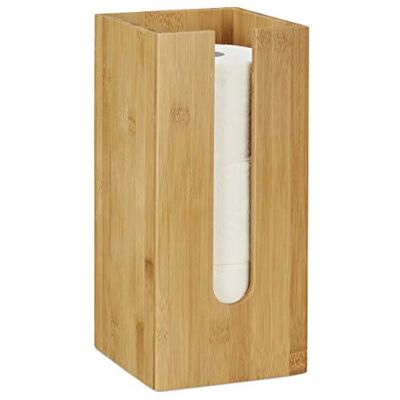 Relaxdays Staande toiletpapierhouder voor 3 rollen toiletpapier van bamboe, 33 x 15 x 15 cm, naturel Relaxdays Staande toiletpapierhouder voor 3 rollen toiletpapier van bamboe, 33 x 15 x 15 cm, naturel
