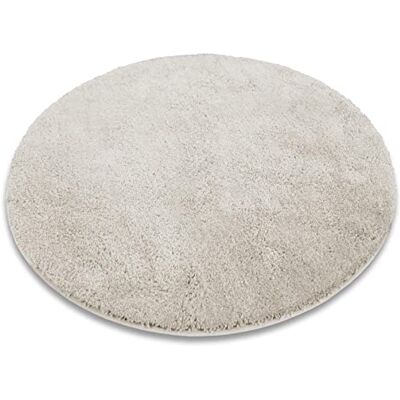 casa pura Badmat, rond, 120 cm, ivoor pluizig, shaggy, antislip, wasbaar, voor badkamer en douche casa pura Badmat, rond, 120 cm, ivoor pluizig, shaggy, antislip, wasbaar, voor badkamer en douche