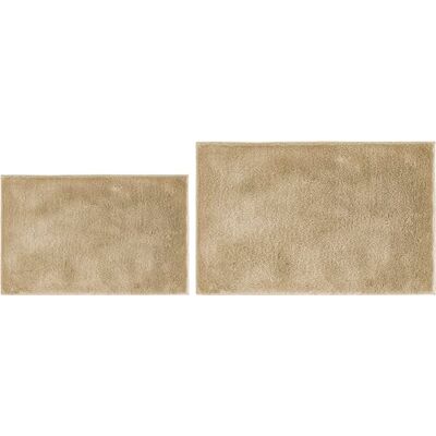 andiamo Florida Set van 2 antislip badmatten Zacht en pluizig Antislip en wasbare badmat 40 x 60 cm + 50 x 80 cm Taupe andiamo Florida Set van 2 antislip badmatten Zacht en pluizig Antislip en wasbare badmat 40 x 60 cm + 50 x 80 cm Taupe