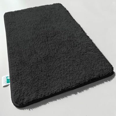 casa pura Grote badmat, hoogpolig, zacht, pluizig, zwart, 80 x 150 cm, antislip, machinewasbaar casa pura Grote badmat, hoogpolig, zacht, pluizig, zwart, 80 x 150 cm, antislip, machinewasbaar