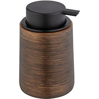 WENKO Palena Navulbare zeepdispenser van hoogwaardig polyhars met brede pompkop voor maximaal 250 ml vloeibare zeep of afwasmiddel, brons, 10 x 14 x 8,5 cm WENKO Palena Navulbare zeepdispenser van hoogwaardig polyhars met brede pompkop voor maximaal 250 ml vloeibare zeep of afwasmiddel, brons, 10 x 14 x 8,5 cm