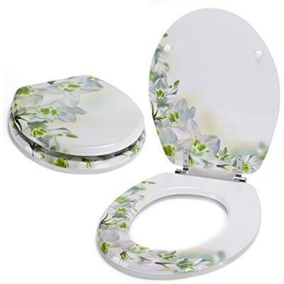 MSV WC-bril toiletdeksel MDF houten kern "Sofaia" scharnieren van roestvrij staal hoogwaardige en stabiele kwaliteit MSV WC-bril toiletdeksel MDF houten kern "Sofaia" scharnieren van roestvrij staal hoogwaardige en stabiele kwaliteit
