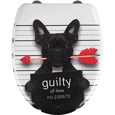 WENKO WC-bril met valrem, originele wc-bril "Guilty Dog", roestvrijstalen bevestiging, antibacterieel duroplast WENKO WC-bril met valrem, originele wc-bril "Guilty Dog", roestvrijstalen bevestiging, antibacterieel duroplast