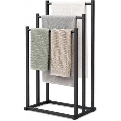 SMH LINE ® Handdoekenrek – 2 armen – handdoekstang – handdoekhouder voor badkamer – vrijstaand handdoekhouder – metaal – krasbestendig vilt – zwart SMH LINE ® Handdoekenrek – 2 armen – handdoekstang – handdoekhouder voor badkamer – vrijstaand handdoekhouder – metaal – krasbestendig vilt – zwart