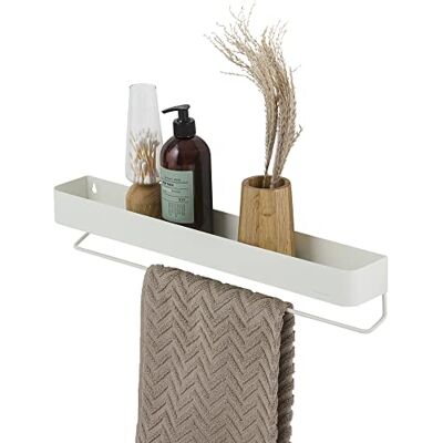 Sealskin Brix Handdoekenrek met plank, badkamerrek met geïntegreerde handdoekstang, wandrek en handdoekhouder, metaal, breedte 55 cm, kleur wit, ideaal voor Sealskin Brix Handdoekenrek met plank, badkamerrek met geïntegreerde handdoekstang, wandrek en handdoekhouder, metaal, breedte 55 cm, kleur wit, ideaal voor