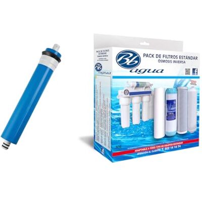 Bbagua Membraan 100 GPD + 4 stuks osmose filterpakket bestaande uit 1 sediment, 1 GAC houtskool, 1 koolblok en 1 kokosnoot filterstation. Bbagua Membraan 100 GPD + 4 stuks osmose filterpakket bestaande uit 1 sediment, 1 GAC houtskool, 1 koolblok en 1 kokosnoot filterstation.