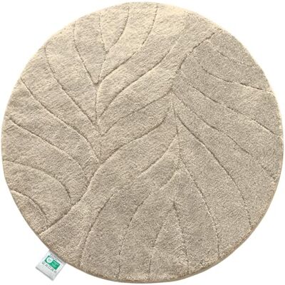 Floordirekt Extra zachte en sneldrogende badmat, badkamertapijt met antislip achterkant, ivoor, rond, 120 cm Floordirekt Extra zachte en sneldrogende badmat, badkamertapijt met antislip achterkant, ivoor, rond, 120 cm
