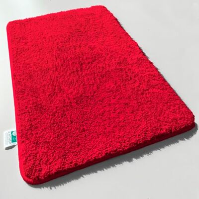 casa pura Sky Soft Badmat, hoogpolig, zacht en pluizig, badmat in Shaggy-look, antislip, wasbaar, Oeko-Tex 100 gecertificeerd, rood, 50 x 60 cm casa pura Sky Soft Badmat, hoogpolig, zacht en pluizig, badmat in Shaggy-look, antislip, wasbaar, Oeko-Tex 100 gecertificeerd, rood, 50 x 60 cm