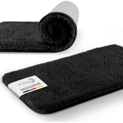 Beautissu Badmat, absorberend, antislip, geschikt voor verwarming 100 x 60 cm, zwart, pluizig, extra dik, hoogpolig shaggy, wasbaar, grote BeauMare FL Beautissu Badmat, absorberend, antislip, geschikt voor verwarming 100 x 60 cm, zwart, pluizig, extra dik, hoogpolig shaggy, wasbaar, grote BeauMare FL