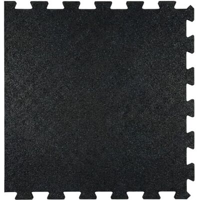 KARAT Rubberen vloertegels in elkaar grijpend, zwart, 50 x 50 cm (rand), V-interlocking, vloerbescherming, antislip, dempend, voor fitnessapparaten, sportschool, werkplaats en garage KARAT Rubberen vloertegels in elkaar grijpend, zwart, 50 x 50 cm (rand), V-interlocking, vloerbescherming, antislip, dempend, voor fitnessapparaten, sportschool, werkplaats en garage