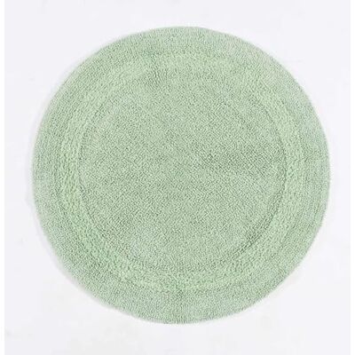 HOMESCAPES Badmat, rond, 1600 g/m², extra zacht, 100% katoen, omkeerbaar, antislip, wasbaar, super absorberend, sneldrogend, saliegroen, 80 cm HOMESCAPES Badmat, rond, 1600 g/m², extra zacht, 100% katoen, omkeerbaar, antislip, wasbaar, super absorberend, sneldrogend, saliegroen, 80 cm