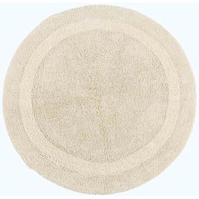 HOMESCAPES Badmat, rond, 1600 g/m², extra zacht, 100% katoen, omkeerbaar, antislip, wasbaar, super absorberend, sneldrogend, crème, 80 cm HOMESCAPES Badmat, rond, 1600 g/m², extra zacht, 100% katoen, omkeerbaar, antislip, wasbaar, super absorberend, sneldrogend, crème, 80 cm