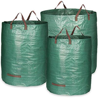 com-four ® 3 x tuintas met handgrepen, afvalzak Scheurvaste container voor groen afval com-four ® 3 x tuintas met handgrepen, afvalzak Scheurvaste container voor groen afval