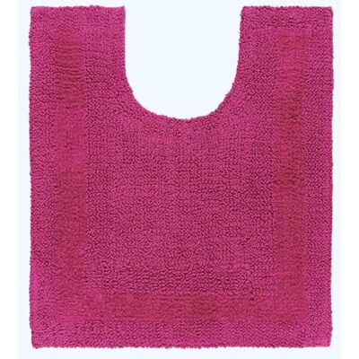 HOMESCAPES Badmat van hoogwaardig katoen, framboos, 50 x 55 cm, met omkeerbaar design, met uitsparing HOMESCAPES Badmat van hoogwaardig katoen, framboos, 50 x 55 cm, met omkeerbaar design, met uitsparing