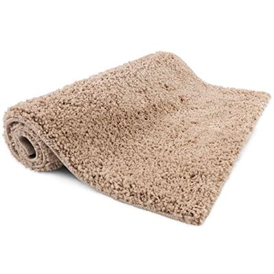 KARAT Antischimmel badmat, douchemat, antislip, zacht en wollig, wasbaar, deurmat voor badkamer Öko-Tex-standaard 100 gecertificeerd Sky Soft, 80 x 150 cm, beige KARAT Antischimmel badmat, douchemat, antislip, zacht en wollig, wasbaar, deurmat voor badkamer Öko-Tex-standaard 100 gecertificeerd Sky Soft, 80 x 150 cm, beige