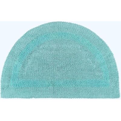 HOMESCAPES Halfronde badmat, 1600 g/m², extra zacht, 100% katoen, omkeerbaar, antislip, wasbaar, super absorberend, sneldrogend, turquoise, blauw, 50 x 80 cm HOMESCAPES Halfronde badmat, 1600 g/m², extra zacht, 100% katoen, omkeerbaar, antislip, wasbaar, super absorberend, sneldrogend, turquoise, blauw, 50 x 80 cm