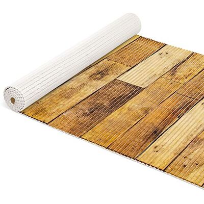 ANRO Badmat van zacht schuim, antislip, hout, bruin, 180 x 65 cm ANRO Badmat van zacht schuim, antislip, hout, bruin, 180 x 65 cm