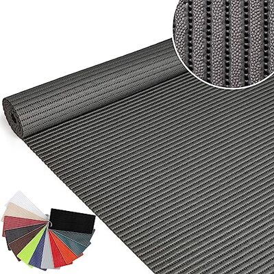ANRO Badmat van zacht schuim, antislip, effen, grijs, 100 x 65 cm ANRO Badmat van zacht schuim, antislip, effen, grijs, 100 x 65 cm