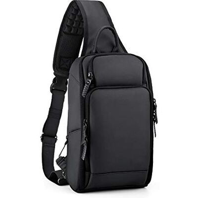 FANDARE Borsttas voor heren, schoudertas, 7,9 inch, iPad met USB, schoudertas, grote capaciteit, voor fietsen, paardrijden, reizen, waterdicht, polyester, zwart, L, FANDARE Borsttas voor heren, schoudertas, 7,9 inch, iPad met USB, schoudertas, grote capaciteit, voor fietsen, paardrijden, reizen, waterdicht, polyester, zwart, L,