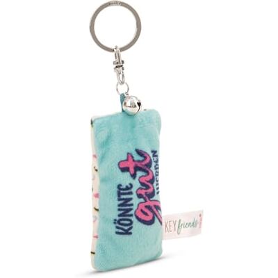 NICI 62117 Sleutelhanger mini pluche kussen met veelkleurige belletje voor rugzak of tas, sleutelhanger voor groot en klein NICI 62117 Sleutelhanger mini pluche kussen met veelkleurige belletje voor rugzak of tas, sleutelhanger voor groot en klein