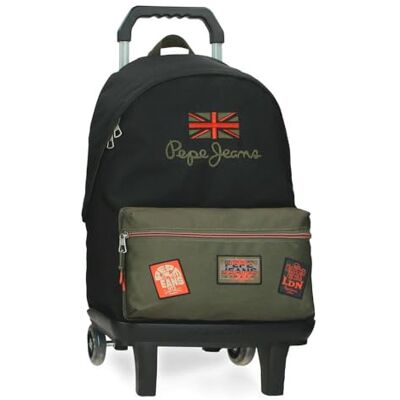 Pepe Jeans Ponder Schoolrugzak met draagbare trolley, 15,6 inch, zwart, 31 x 44 x 15 cm, polyester, 23,87 l, van Joumma Bags, zwart, Talla única, schoolrugzak met trolley Pepe Jeans Ponder Schoolrugzak met draagbare trolley, 15,6 inch, zwart, 31 x 44 x 15 cm, polyester, 23,87 l, van Joumma Bags, zwart, Talla única, schoolrugzak met trolley