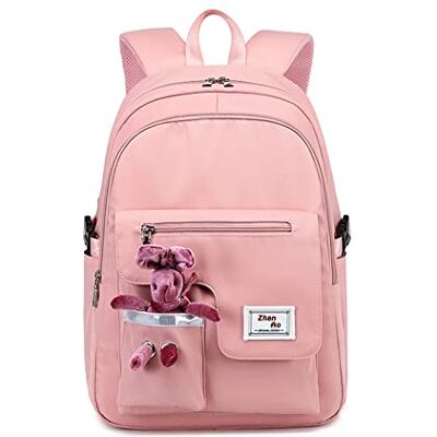 FANDARE Schoolrugzak voor dames, casual, voor reizen, feest, wandelen, kamperen, met pluche hanger, waterdicht polyester, Roze, Reisrugzakken FANDARE Schoolrugzak voor dames, casual, voor reizen, feest, wandelen, kamperen, met pluche hanger, waterdicht polyester, Roze, Reisrugzakken