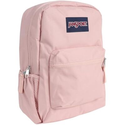 JANSPORT Cross Town Rugzak voor school, reizen of werk, met vak voor waterfles, Misty Rose JANSPORT Cross Town Rugzak voor school, reizen of werk, met vak voor waterfles, Misty Rose
