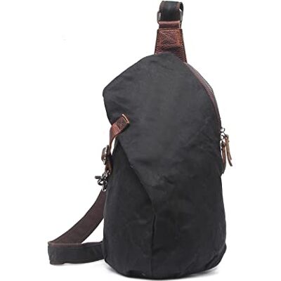 FANDARE Vintage canvas borsttas voor heren, dubbelzijdige schoudertas voor outdoorsporten, wandelen, fietsen, reizen, zwart, L, vintage, zwart., L, Vintage stijl FANDARE Vintage canvas borsttas voor heren, dubbelzijdige schoudertas voor outdoorsporten, wandelen, fietsen, reizen, zwart, L, vintage, zwart., L, Vintage stijl