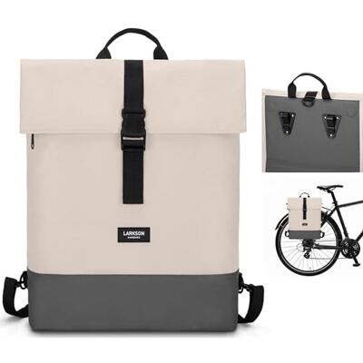 LARKSON Tammo Bike 2-in-1 fietstas voor bagagedrager voor dames en heren, rugzak en bagagedragertas, waterdicht, zandgrijs LARKSON Tammo Bike 2-in-1 fietstas voor bagagedrager voor dames en heren, rugzak en bagagedragertas, waterdicht, zandgrijs