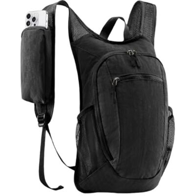HTU Lichte en compacte opvouwbare reisrugzak van 10 liter voor dames en heren, ideaal voor wandelen, fietsen, trail, marathon, fitness, zwart., Casual HTU Lichte en compacte opvouwbare reisrugzak van 10 liter voor dames en heren, ideaal voor wandelen, fietsen, trail, marathon, fitness, zwart., Casual