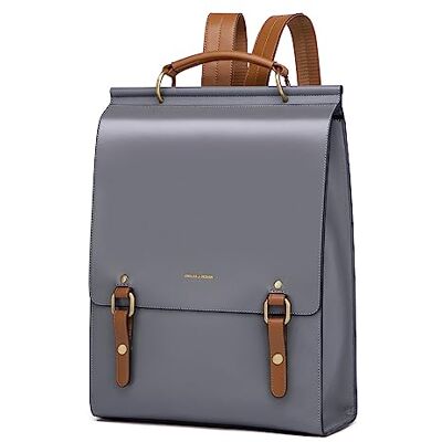 Cnoles Cnolés Zakelijke rugzak voor dames, leer, elegant, waterdicht, diefstalbeveiliging, laptoprugzak, stadstas, grijs, L, casual Cnoles Cnolés Zakelijke rugzak voor dames, leer, elegant, waterdicht, diefstalbeveiliging, laptoprugzak, stadstas, grijs, L, casual