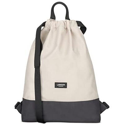 LARKSON No 7 Tas met trekkoord voor dames en heren – sport- en gymtas voor meisjes en jongens – gerecycled materiaal, buiten- en binnenzakken, zandgrijs, één maat LARKSON No 7 Tas met trekkoord voor dames en heren – sport- en gymtas voor meisjes en jongens – gerecycled materiaal, buiten- en binnenzakken, zandgrijs, één maat