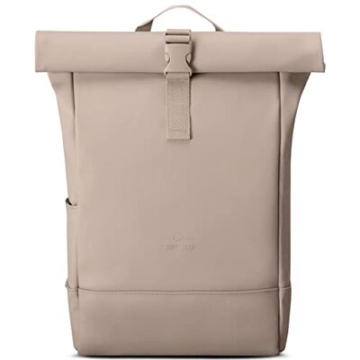 Johnny Urban Rugzak voor dames en heren, Harvey, roll-top met laptopvak voor universiteit business stad, 15 liter, matte PU-coating, waterafstotend, beige, One Size Johnny Urban Rugzak voor dames en heren, Harvey, roll-top met laptopvak voor universiteit business stad, 15 liter, matte PU-coating, waterafstotend, beige, One Size