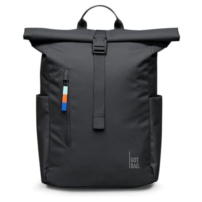 GOT BAG Rolltop Easy Small City en Daypack Rugzak Praktische rugzak, Zwart, Minimalistisch GOT BAG Rolltop Easy Small City en Daypack Rugzak Praktische rugzak, Zwart, Minimalistisch