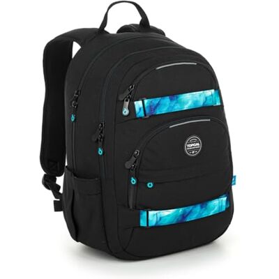 TOPGAL VIKI Schoolrugzak vanaf de 5e klas (ca. 145 cm), ergonomisch met geperste schuimrubberen achterwand, waterdicht en licht, schooltas van 25 liter met borstriem, tas, Zwart 2 TOPGAL VIKI Schoolrugzak vanaf de 5e klas (ca. 145 cm), ergonomisch met geperste schuimrubberen achterwand, waterdicht en licht, schooltas van 25 liter met borstriem, tas, Zwart 2