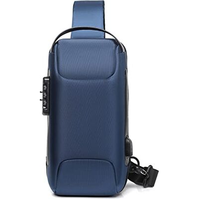 FANDARE Anti-diefstal borsttas, zakelijk, schoudertas, tas met USB, schoudertas voor heren, reizen, fiets, camping, uitstapjes, waterdicht, sportwagen, meerdere zakken, kleine rugzak, Blauw, L FANDARE Anti-diefstal borsttas, zakelijk, schoudertas, tas met USB, schoudertas voor heren, reizen, fiets, camping, uitstapjes, waterdicht, sportwagen, meerdere zakken, kleine rugzak, Blauw, L