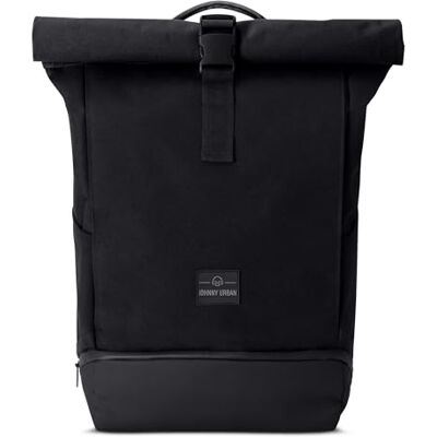 Johnny Urban Rugzak voor dames en heren, Allen Medium, roll-top met laptopvak voor universiteit, fietsen, zaken, 15 liter, duurzaam, waterafstotend, Zwart Johnny Urban Rugzak voor dames en heren, Allen Medium, roll-top met laptopvak voor universiteit, fietsen, zaken, 15 liter, duurzaam, waterafstotend, Zwart