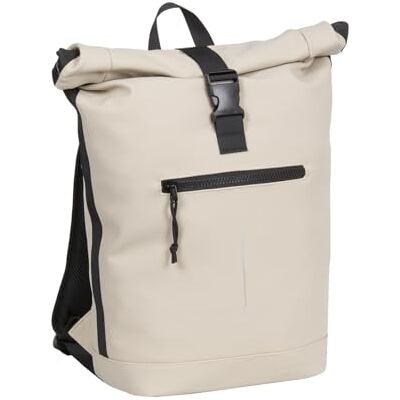 New Rebels Mart New York Rolltop Rugzak, uniseks, volwassenen, beige, 30 x 12 x 43 cm, casual New Rebels Mart New York Rolltop Rugzak, uniseks, volwassenen, beige, 30 x 12 x 43 cm, casual