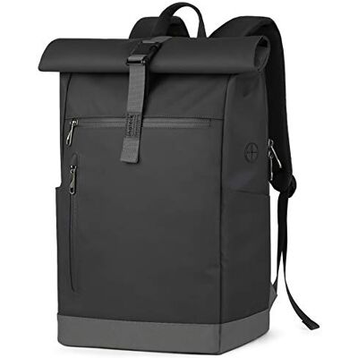 Inateck Laptop Rugzak Womens Mens 17 Inch Splash-proof Antitheft Roll Top Rugzak voor Fietsen Zakelijke Reizen met Hoofdtelefoon Poort, Zwart, 43.18 cm Inateck Laptop Rugzak Womens Mens 17 Inch Splash-proof Antitheft Roll Top Rugzak voor Fietsen Zakelijke Reizen met Hoofdtelefoon Poort, Zwart, 43.18 cm