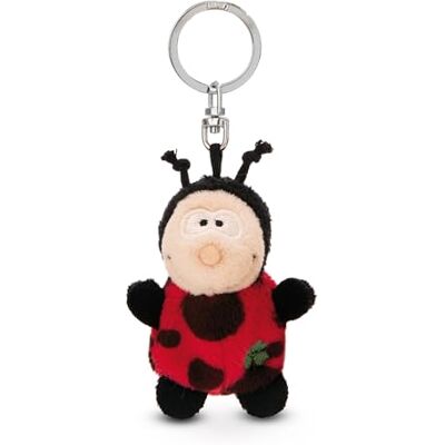 NICI Sleutelhanger lieveheersbeestje met klavertje vier 5 cm zwart een trouwe metgezel voor rugzak of tas, sleutelhanger voor groot en klein 62064 NICI Sleutelhanger lieveheersbeestje met klavertje vier 5 cm zwart een trouwe metgezel voor rugzak of tas, sleutelhanger voor groot en klein 62064